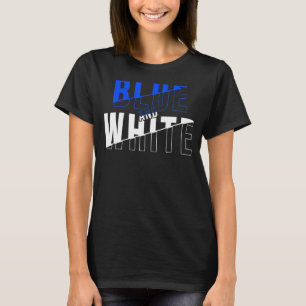 Blue White Football Game Day Group Shirt for High