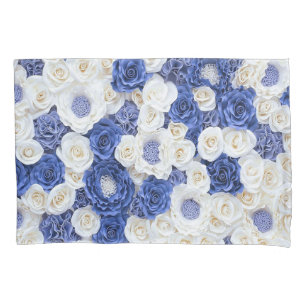 Blue White Fowers Elegant Girly Pillowcase