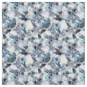 Blue & White Gemstones  Fabric
