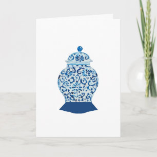 Blue  White Ginger Jar Greeting  Card