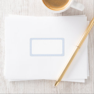 Blue & White Gingham Baby Shower  Label