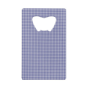 Blue-White Gingham-CARD BOTTLE OPENER