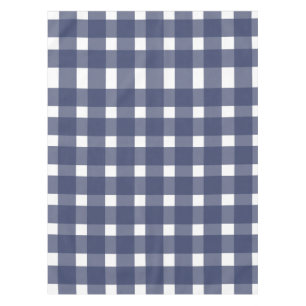 Blue White Gingham Pattern Tablecloth