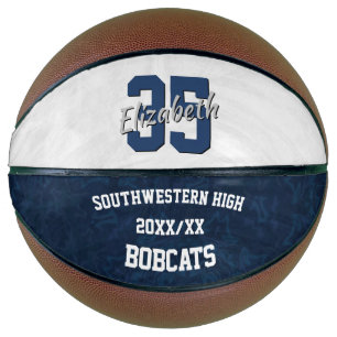 blue white girls team spirit commemorative basketball