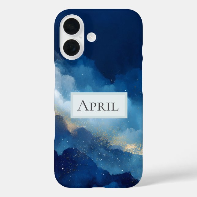 Blue, White & Gold Abstract  Case-Mate iPhone Case (Back)