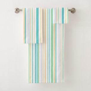Blue white gold beach bathroom coastal bath towel set