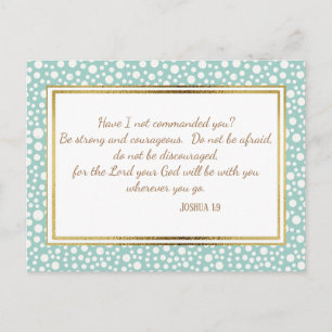 Blue White Gold Christian Bible Verse Postcard