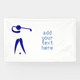Blue White Golf Player Style Custom Sports Banner
