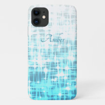 Blue White Gradient Glow Sparkles Personalised