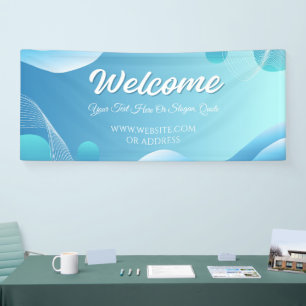 Blue White Gradient Modern Welcome Event Display  Banner