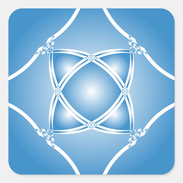 blue white gradient square sticker (Front)