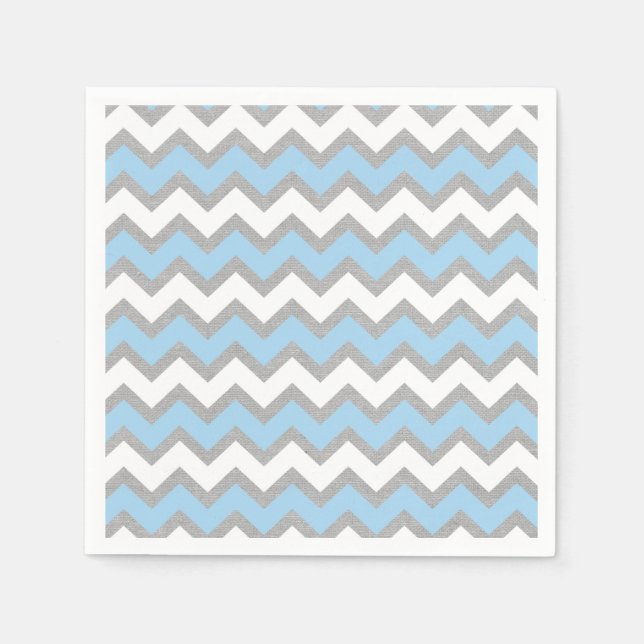 Blue White Grey Chevron party decor Napkin (Front)
