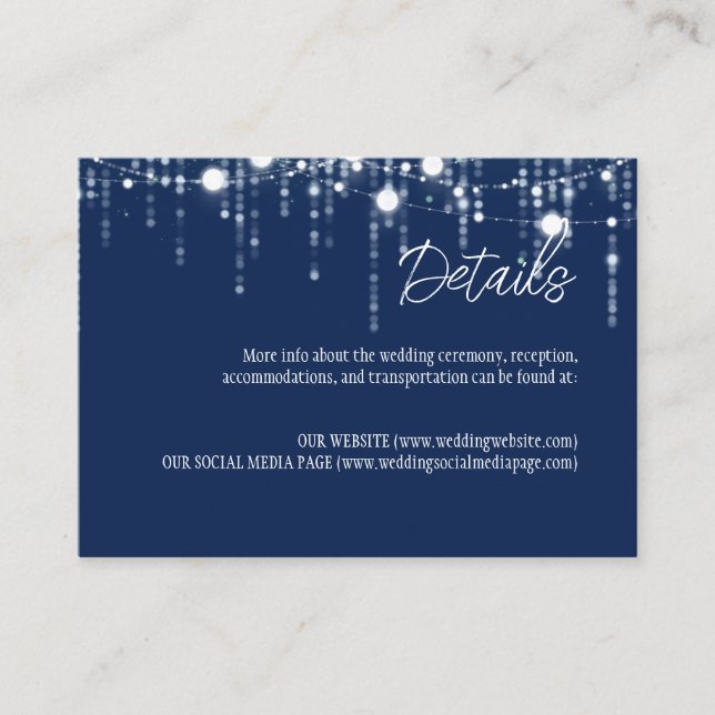 Blue & White Hanging Lights Enclosure Card (Front)