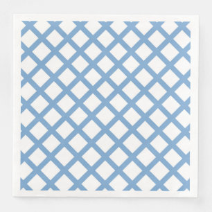 Blue White Harlequin Diamond Stripe Pattern Napkin