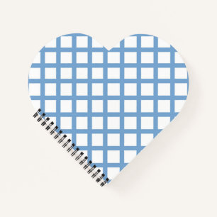 Blue White Harlequin Diamond Stripe Pattern Notebook