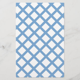Blue White Harlequin Diamond Stripe Pattern Stationery