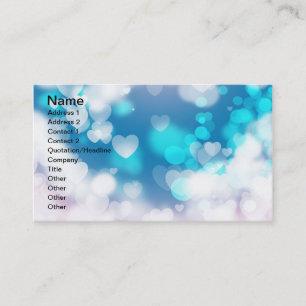 BLUE WHITE HEARTS LAYERS BOKEH DIGITAL WALLPAPER BUSINESS CARD
