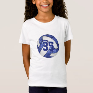 blue white her volleyball team colours custom T-Shirt