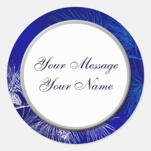 Blue White Holiday Custom Stickers