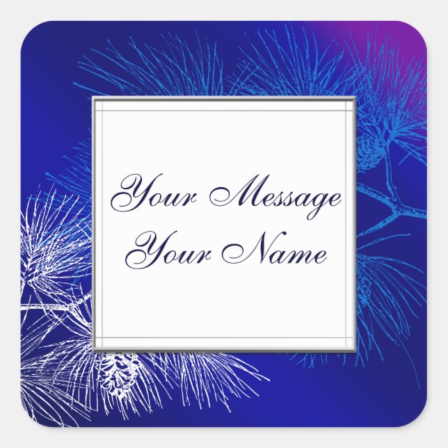 Blue White Holiday Custom Stickers (Front)