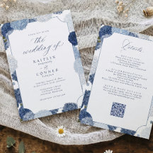 Blue & White Hydrangea Wedding Vintage All in One