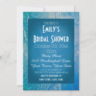 Blue & White Ice Winter Wonderland Bridal Shower Invitation