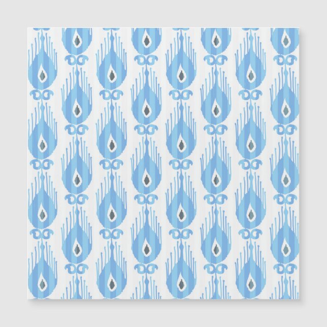 Blue White Ikat Pattern Design (Front)