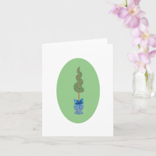 Blue White Jar Ginger Jars Topiary Art  Card