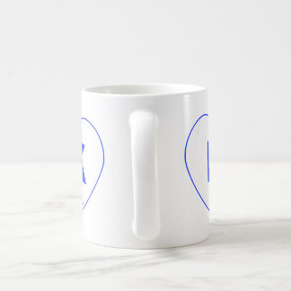 Blue & White K-Heart Mug