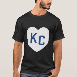 Blue White Kansas City Kc Heart Love Kansas City L T-Shirt