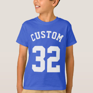 Blue & White Kids   Sports Jersey Design T-Shirt
