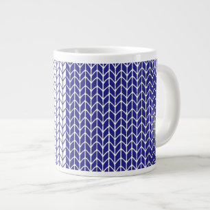 BLUE & WHITE KNIT Big White Mug