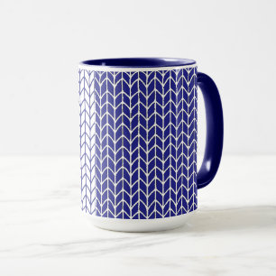 BLUE & WHITE KNIT Navy Combo Mug
