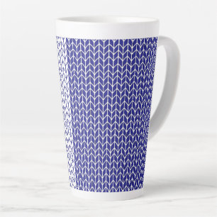 BLUE & WHITE KNIT Tall Latte Mug