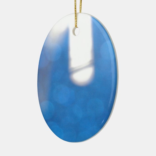 Blue White Light Effects Ceramic Tree Decoration (Left)