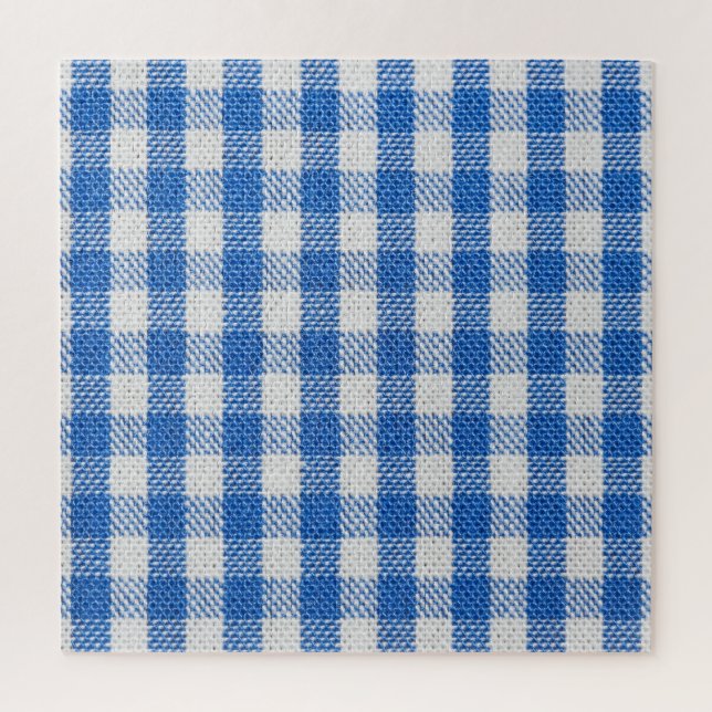 Blue-white lined dining clothes. jigsaw puzzle (Vertical)