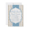 Blue White Linen Burlap Lace Bridal Shower Invites