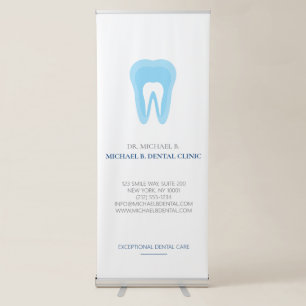 Blue White Logo Dental Dentist Teeth logo Retractable Banner