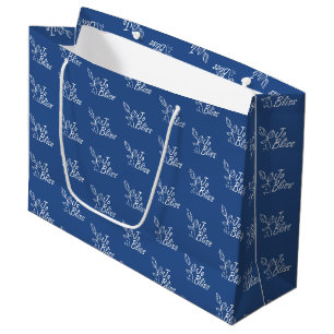 Blue, White Logo Promotional Gift Bag