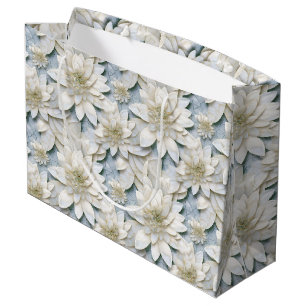 Blue White Lotus Flowers   Large Gift Bag