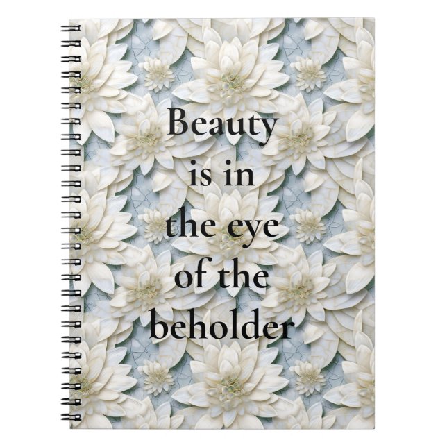 Blue White Lotus Flowers   Notebook (Front)