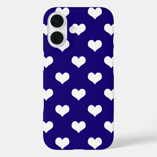 Blue White Lovely Hearts Design  Case-Mate iPhone Case (Back)