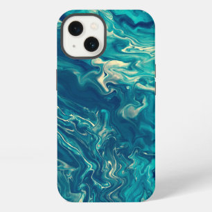 Blue & White Marble Acrylic Abstraction iPhone 13 Case