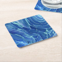 Blue & White Marble Acrylic Abstraction