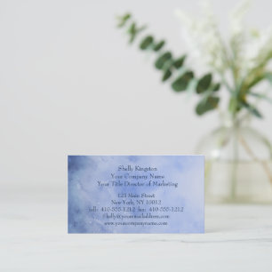Blue White Marble Swirl Watercolor Business Card