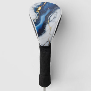 blue white marble texture gold texture pattern lux golf head cover