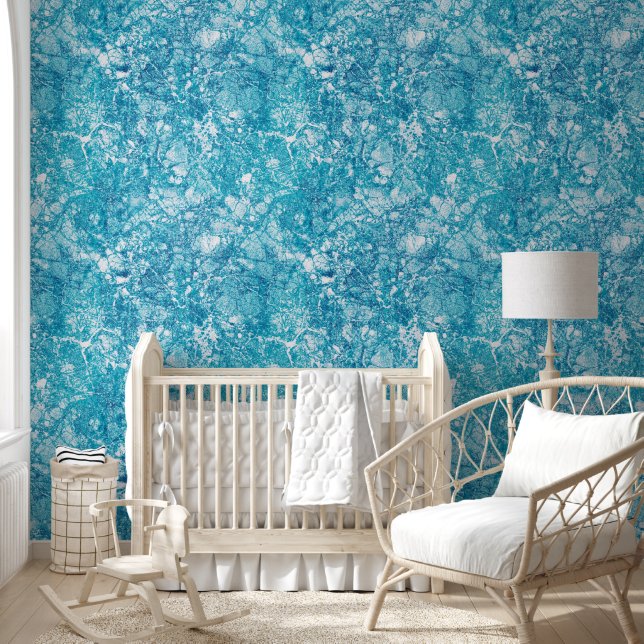 Blue & White Marble Texture Wallpaper (Kids)