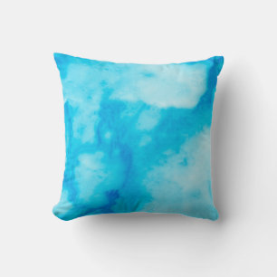 Blue White marble texture with natural patternabst Cushion