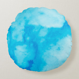 Blue White marble texture with natural patternabst Round Cushion
