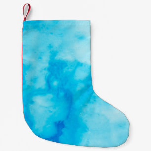 Blue White marble texture with natural patternabst Small Christmas Stocking